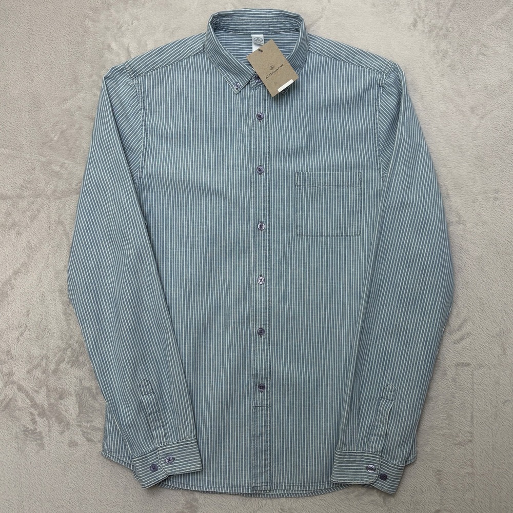 NWT Alternative Apparel Industry Reverse Stripe Button Down Shirt M New tags